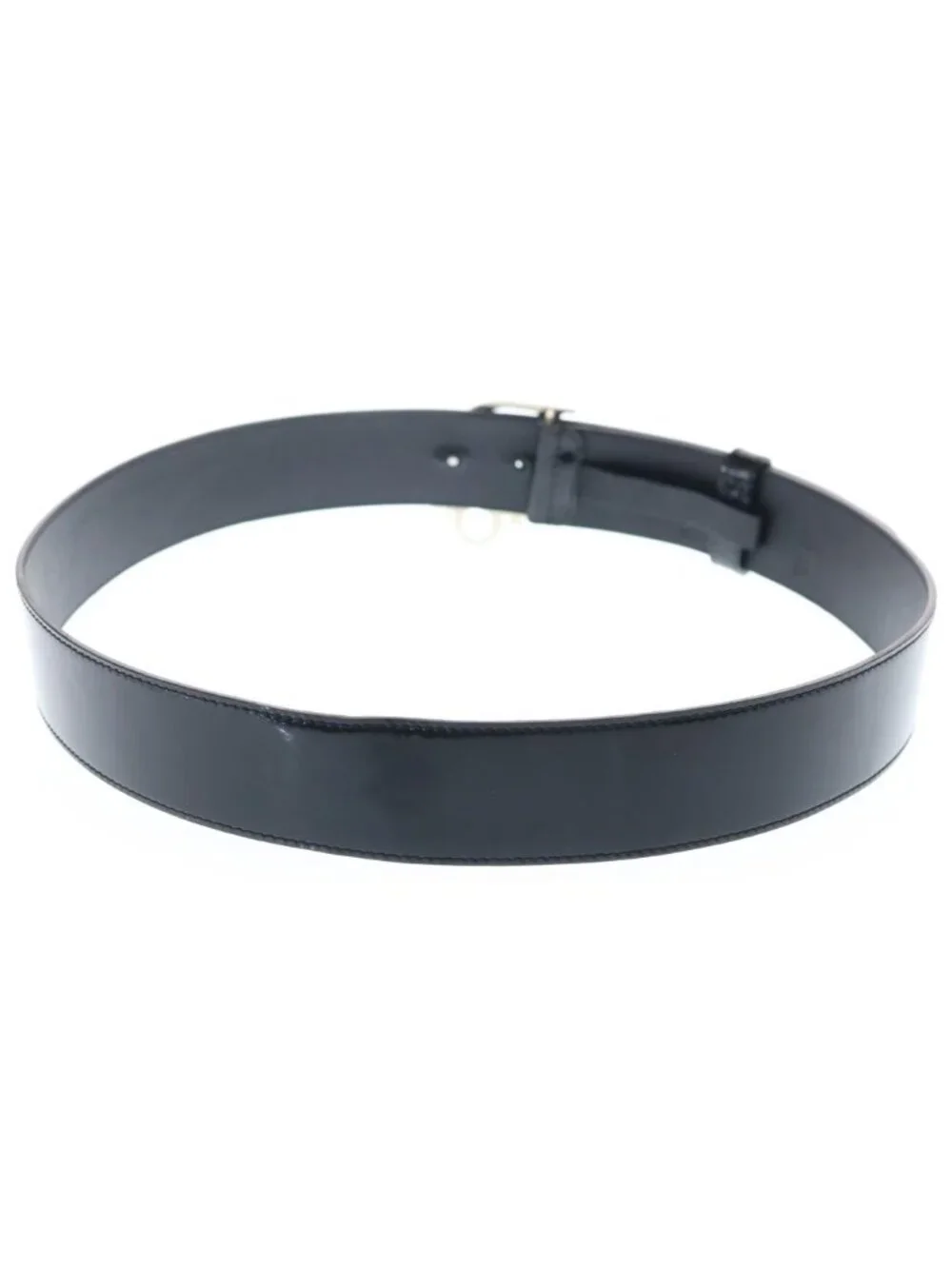 Dior Logo Buckle Patent Leather Belt Black